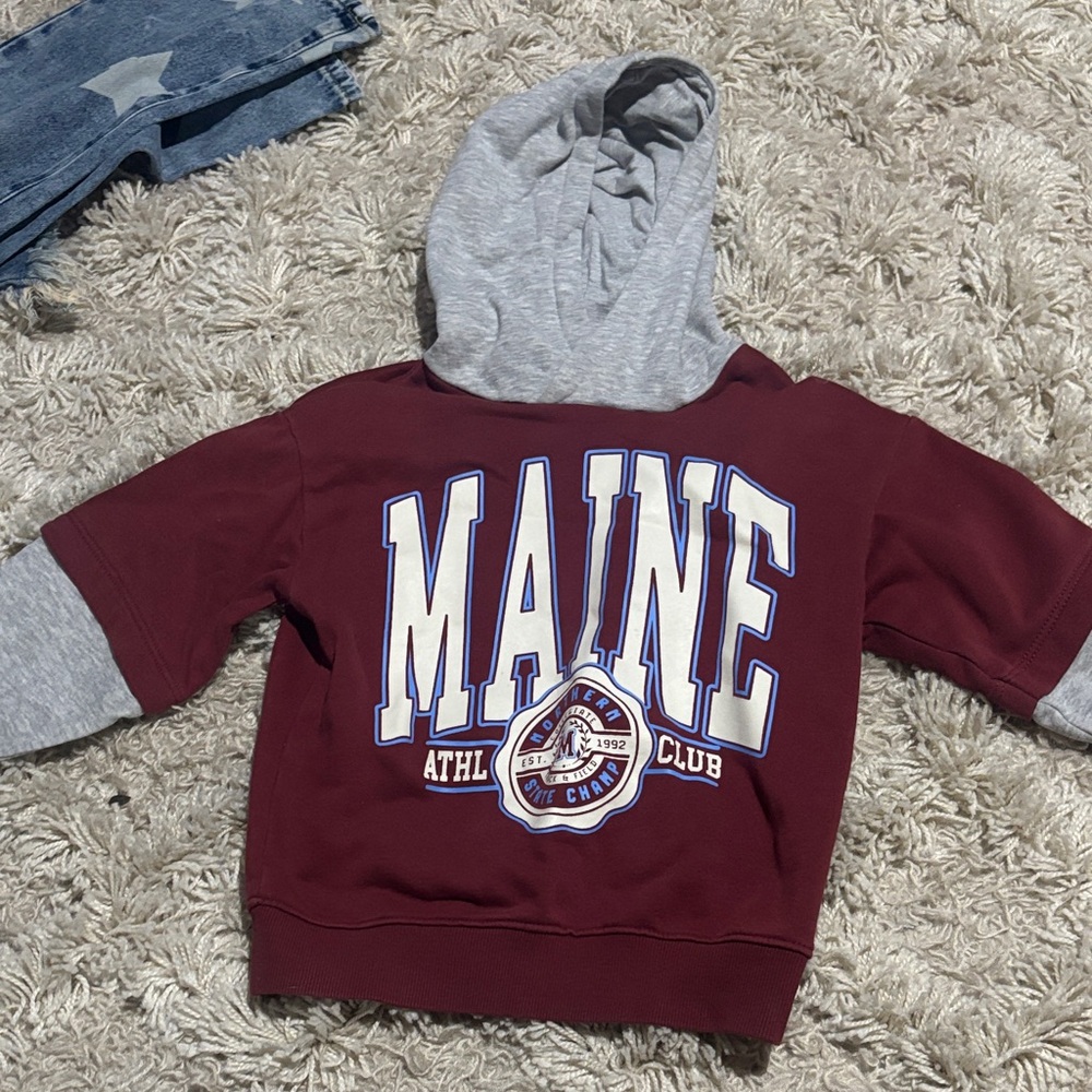 H&M Kids Hoodie - Burgundy and Gray